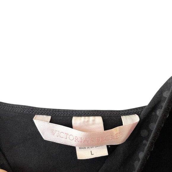 Vintage Y2K‎ Victoria’s Secret PINK Cami Rhinestone Studded Solid Black Size L - Picture 5 of 5